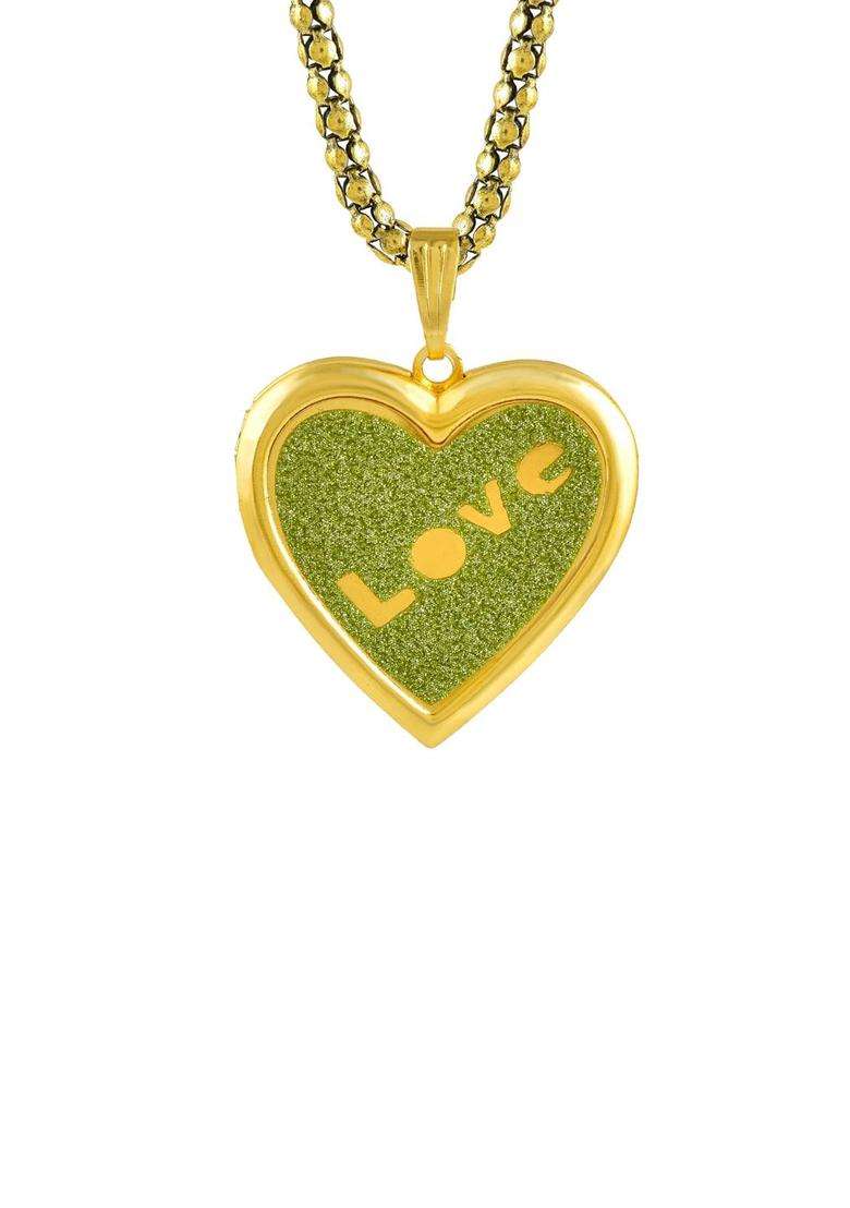 Gold-Plated Heart Shaped Pendants with Chains for Men & Women | Traditional Temple Jewellery for Wedding & Festive Wear | Festive Gift - Indya