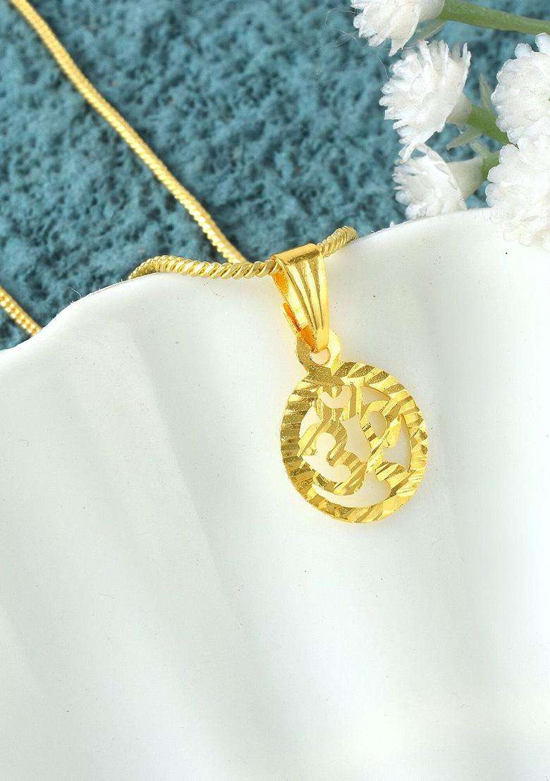 Gold-Plated Contemporary Pendants with Chains for Men & Women | Traditional Temple Jewellery for Wedding & Festive Wear | Festive Gift - Indya