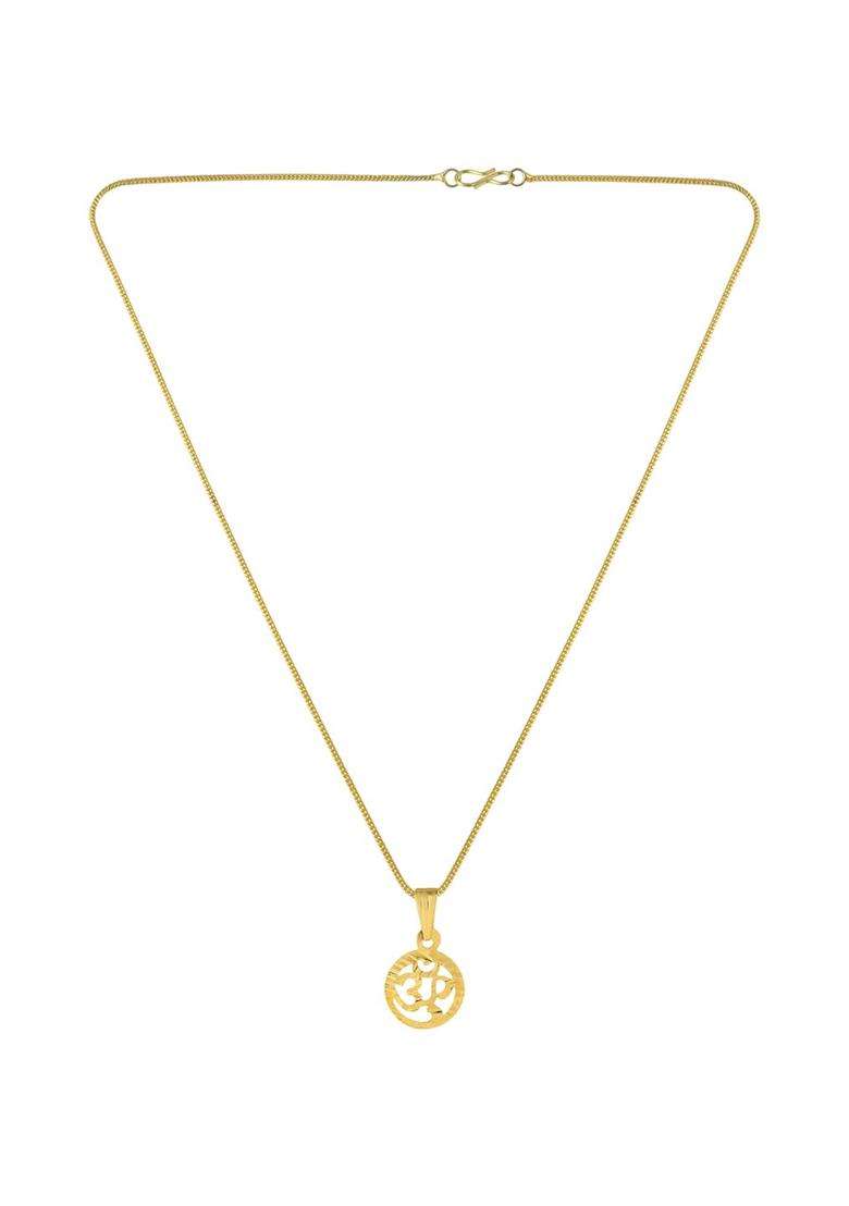 Gold-Plated Contemporary Pendants with Chains for Men & Women | Traditional Temple Jewellery for Wedding & Festive Wear | Festive Gift - Indya