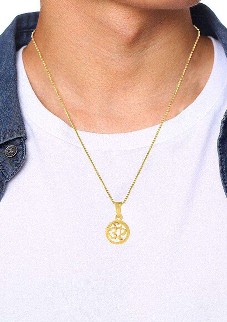 Gold-Plated Contemporary Pendants with Chains for Men & Women | Traditional Temple Jewellery for Wedding & Festive Wear | Festive Gift - Indya
