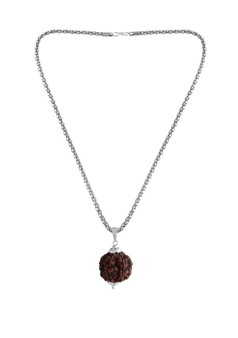 Silver-Plated Contemporary Pendants with Chains for Men & Women | Traditional Temple Jewellery for Wedding & Festive Wear | Festive Gift - Indya