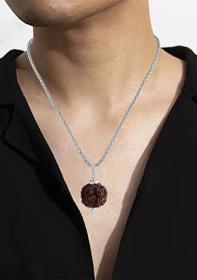 Silver-Plated Contemporary Pendants with Chains for Men & Women | Traditional Temple Jewellery for Wedding & Festive Wear | Festive Gift - Indya