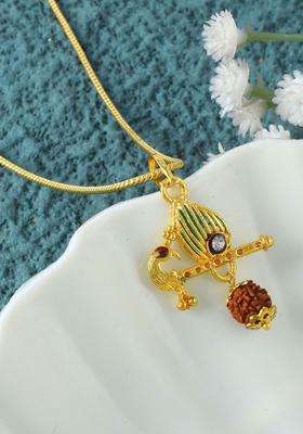 Gold-Plated Contemporary Pendants with Chains for Men & Women | Traditional Temple Jewellery for Wedding & Festive Wear | Festive Gift