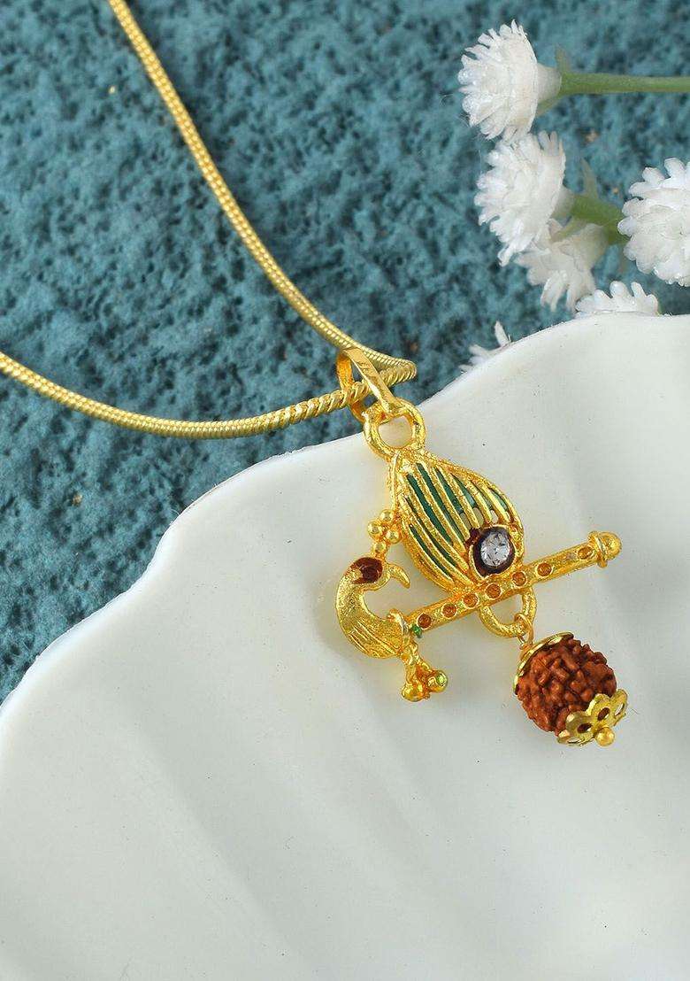 Gold-Plated Contemporary Pendants with Chains for Men & Women | Traditional Temple Jewellery for Wedding & Festive Wear | Festive Gift - Indya