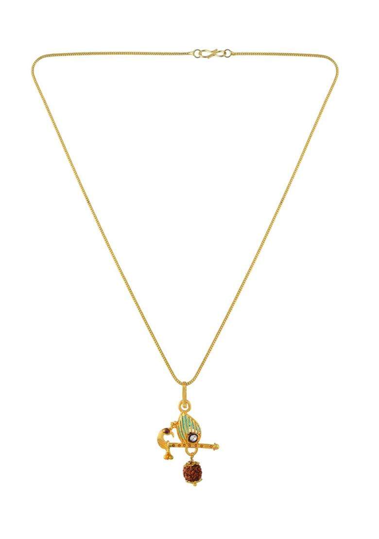 Gold-Plated Contemporary Pendants with Chains for Men & Women | Traditional Temple Jewellery for Wedding & Festive Wear | Festive Gift - Indya