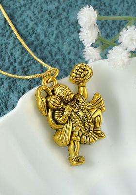 Gold-Plated Contemporary Pendants with Chains for Men & Women | Traditional Temple Jewellery for Wedding & Festive Wear | Festive Gift