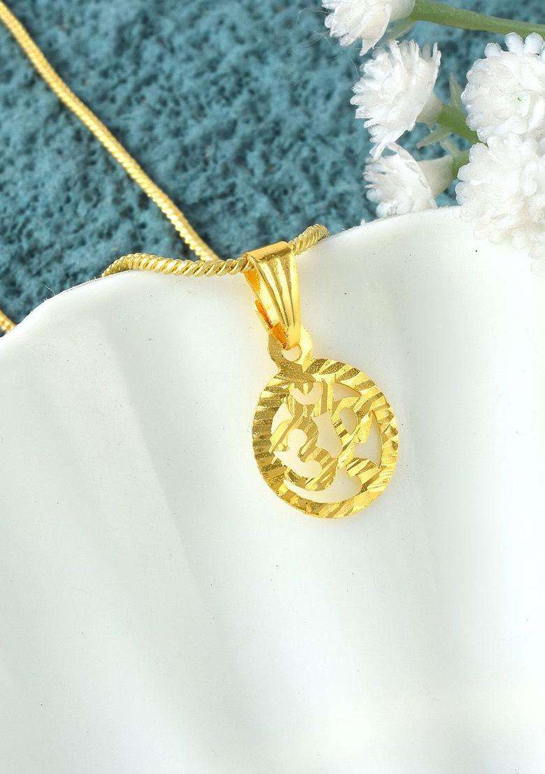 Gold-Plated Contemporary Pendants with Chains for Men & Women | Traditional Temple Jewellery for Wedding & Festive Wear | Festive Gift - Indya