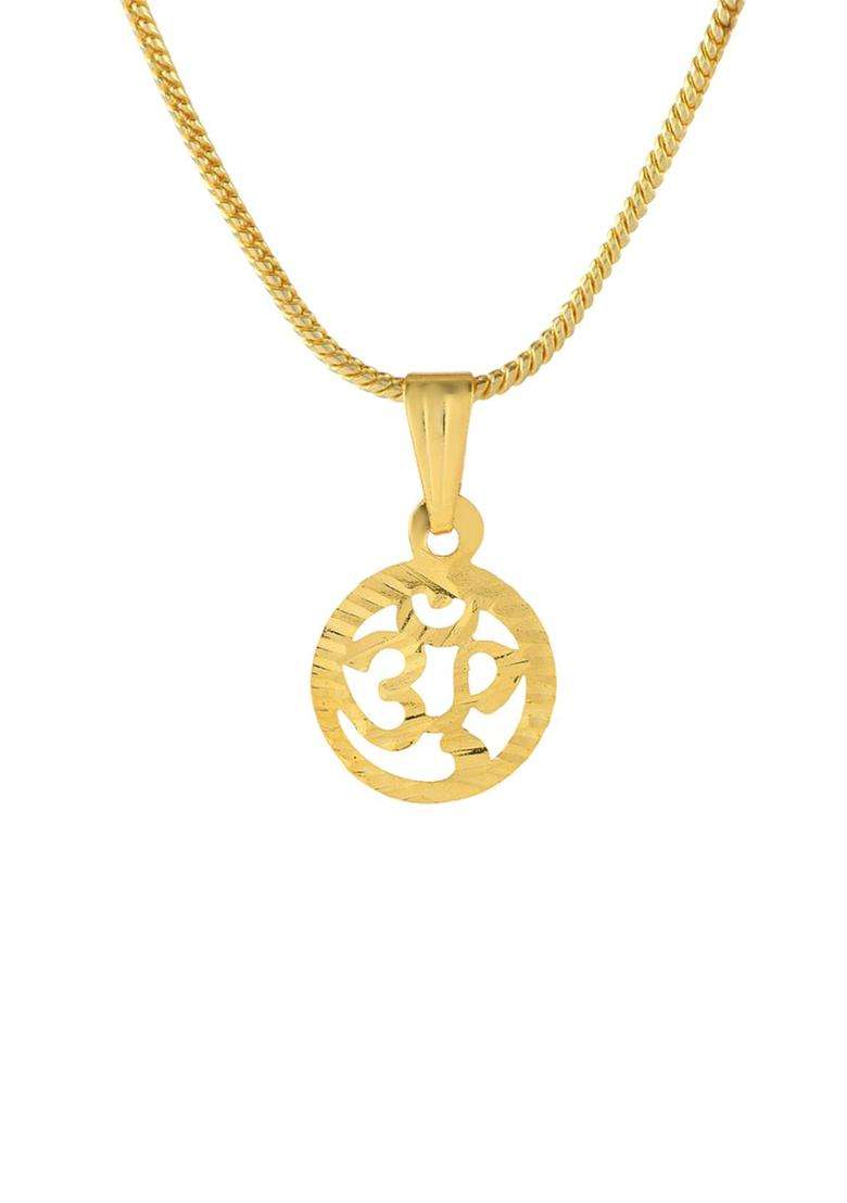 Gold-Plated Contemporary Pendants with Chains for Men & Women | Traditional Temple Jewellery for Wedding & Festive Wear | Festive Gift - Indya