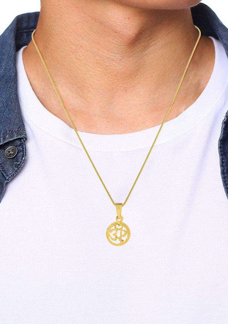 Gold-Plated Contemporary Pendants with Chains for Men & Women | Traditional Temple Jewellery for Wedding & Festive Wear | Festive Gift - Indya