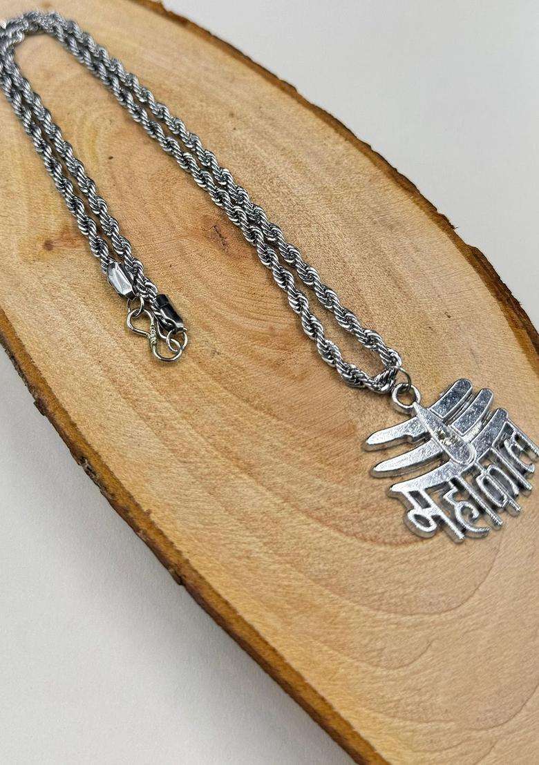 Silver-Plated Artificial Stone Studded Contemporary Pendants with Chains for Men & Women | Traditional Temple Jewellery for Wedding & Festive Wear | Festive Gift - Indya