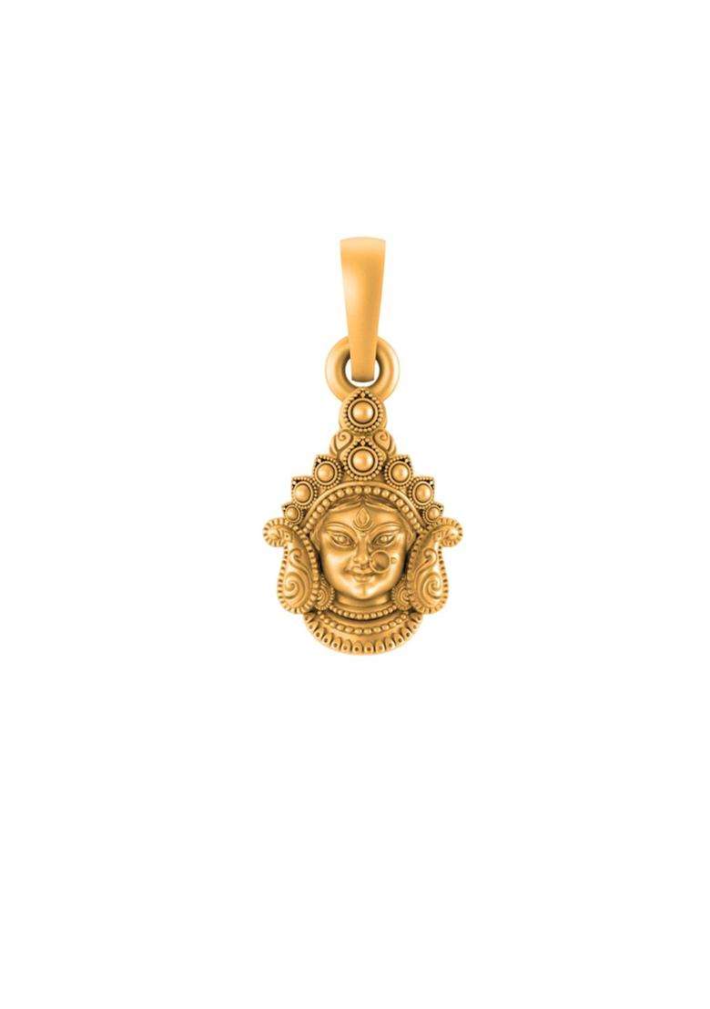 925 Sterling Silver 22kt Gold-Plated Durga Maa Pendant for Men & Women | Traditional Temple Jewellery for Wedding & Festive Wear | Festive Gift - Indya