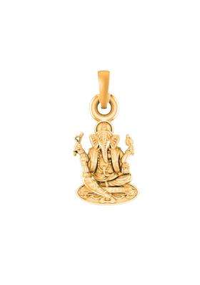 925 Sterling Silver 22kt Gold-Plated Ganesha Pendant for Men & Women | Traditional Temple Jewellery for Wedding & Festive Wear | Festive Gift