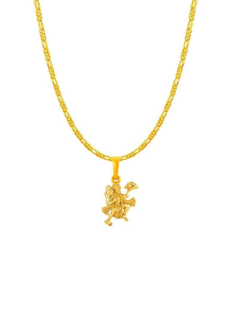 Gold-Plated Quirky Pendants with Chains for Men | Traditional Temple Jewellery for Wedding & Festive Wear | Gift for Him - Indya