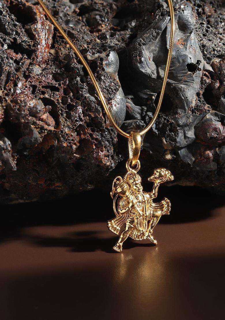Gold-Plated Quirky Pendants with Chains for Men | Traditional Temple Jewellery for Wedding & Festive Wear | Gift for Him - Indya