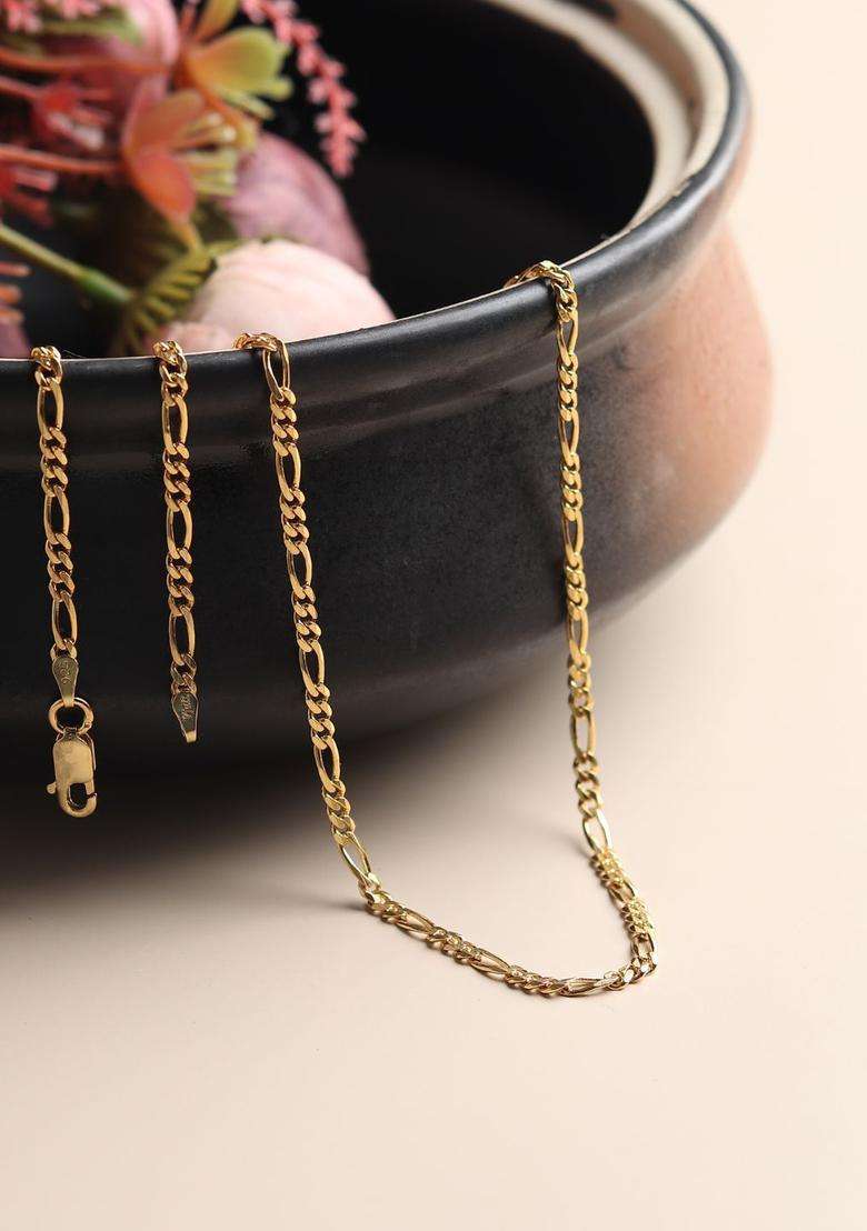 92.5 Sterling Silver 22KT Gold-Plated Contemporary Pendant with Chain for Men | Traditional Temple Jewellery for Wedding & Festive Wear | Gift for Him - Indya