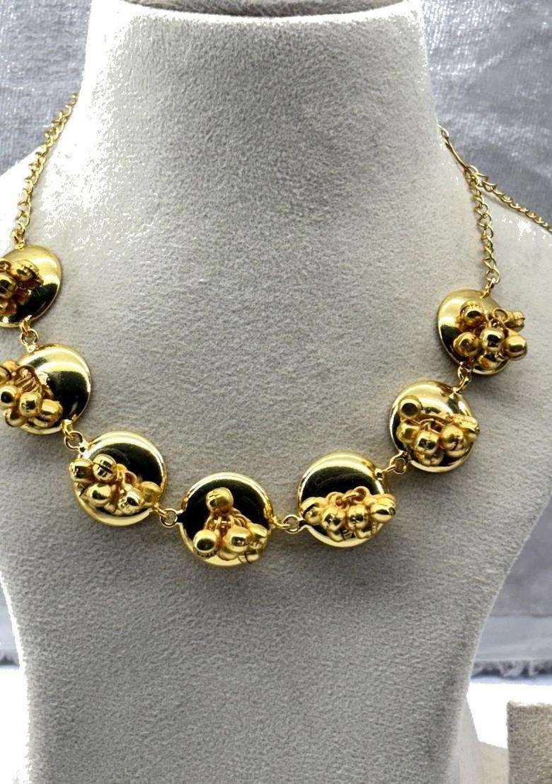 Brass Gold-Plated Necklace for Women | Traditional Temple Jewellery for Wedding & Festive Wear | Gift for Her - Indya