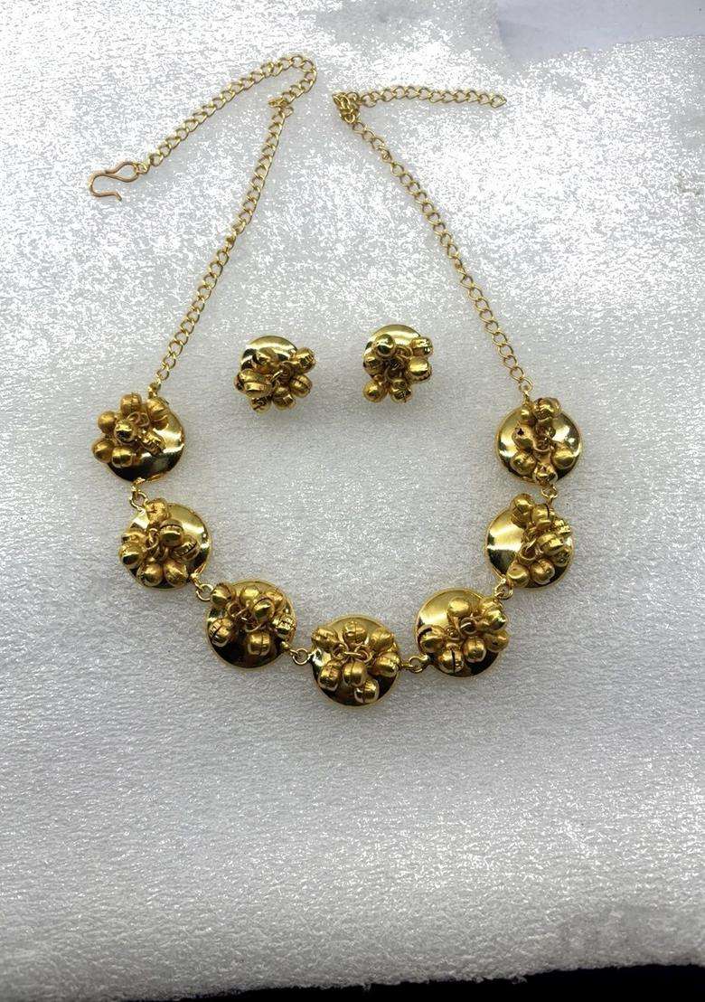 Brass Gold-Plated Necklace for Women | Traditional Temple Jewellery for Wedding & Festive Wear | Gift for Her - Indya
