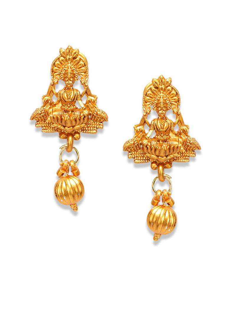 Gold-Plated Red Stone Studded Jewellery Set for Women | Traditional Temple Jewellery for Wedding & Festive Wear | Gift for Her - Indya
