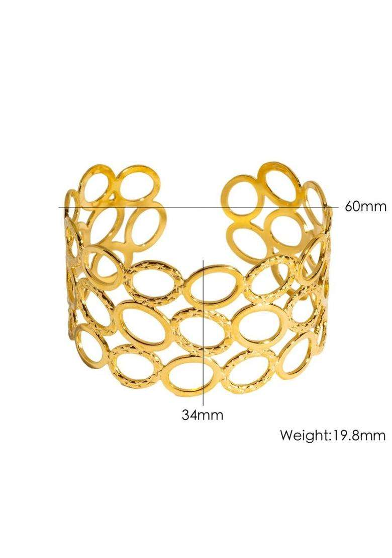 American Diamond Temple Gold-Plated Cuff Bracelet for Women | Stylish Party & Everyday Wear | Gift for Her - Indya