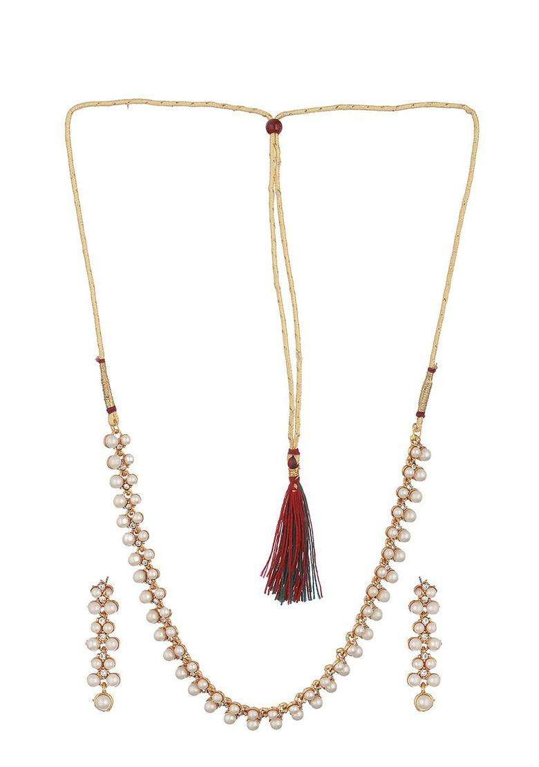 Stone-Studded & Beaded Jewellery Set for Women | Traditional Temple Jewellery for Wedding & Festive Wear | Gift for Her - Indya
