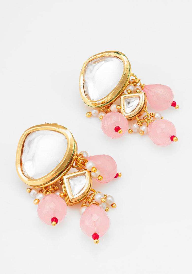 Alloy Gold-Plated Jewellery Set with Kundan for Women | Traditional Temple Jewellery for Wedding & Festive Wear | Gift for Her - Indya