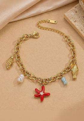 Temple Gold-Plated Charm Bracelet for Women | Stylish Party & Everyday Wear | Gift for Her