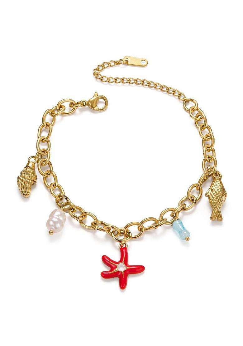 Temple Gold-Plated Charm Bracelet for Women | Stylish Party & Everyday Wear | Gift for Her - Indya