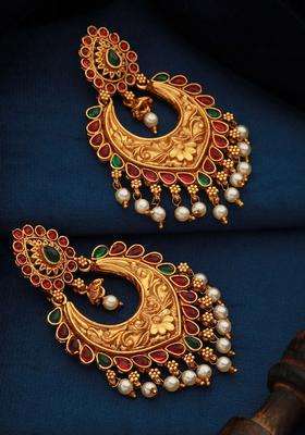 Gold-Plated Dome Shaped Chandbalis Earrings for Women | Traditional Temple Jewellery for Wedding & Festive Wear | Gift for Her