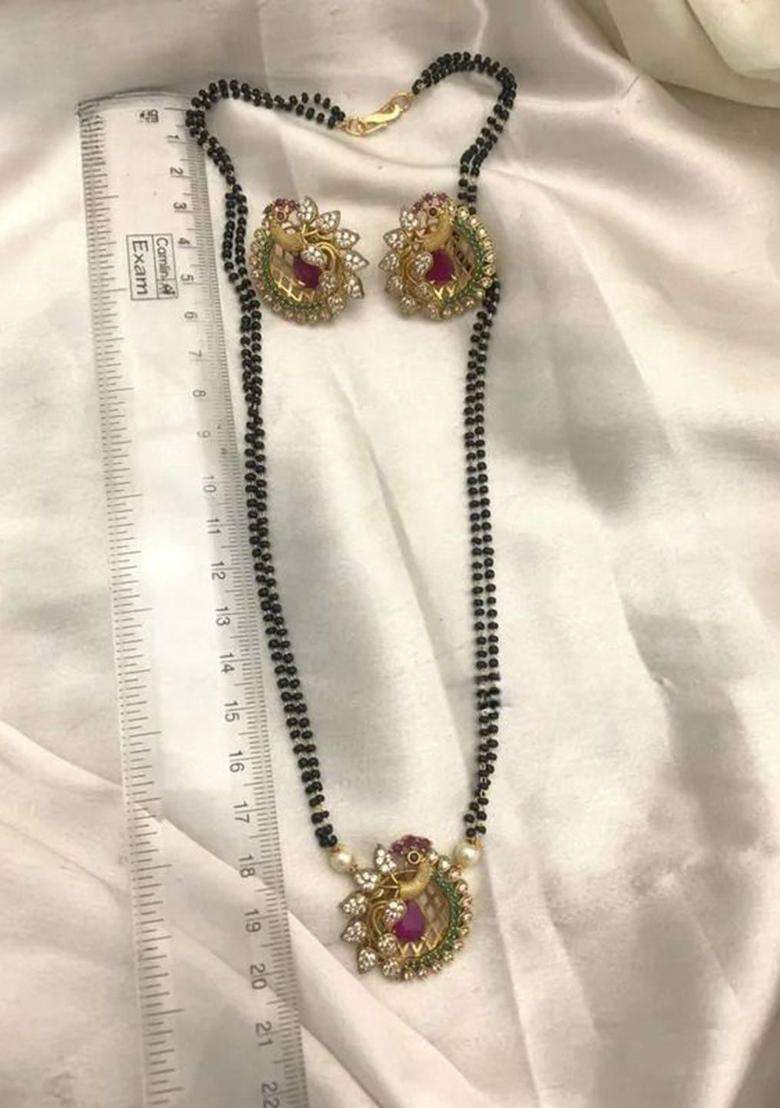Gold-Plated Kundan-Studded & Beaded Temple Jewellery Set for Women | Traditional Temple Jewellery for Wedding & Festive Wear | Gift for Her - Indya