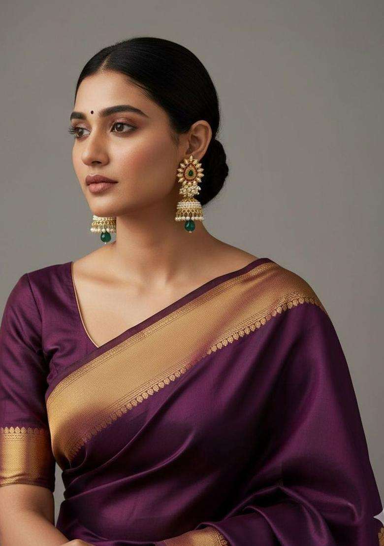 Gold-Plated Artificial Beaded Floral Jhumkas Earrings for Women | Traditional Temple Jewellery for Wedding & Festive Wear | Gift for Her - Indya