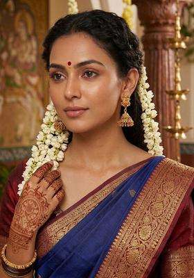 Gold-Plated Geometric Jhumkas Earrings for Women | Traditional Temple Jewellery for Wedding & Festive Wear | Gift for Her