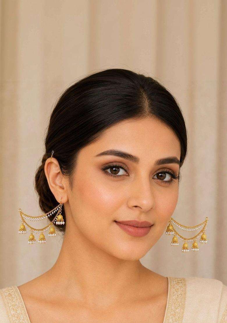 Gold-Plated Circular Earrings for Women | Traditional Temple Jewellery for Wedding & Festive Wear | Gift for Her - Indya