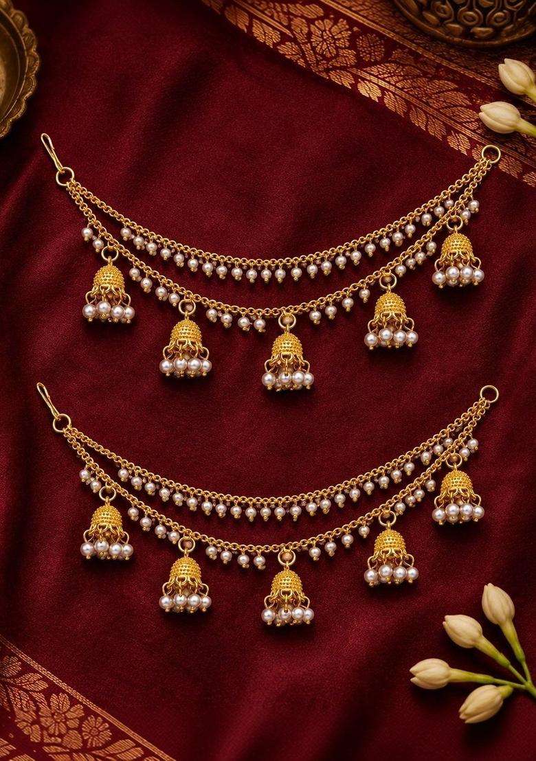 Gold-Plated Circular Earrings for Women | Traditional Temple Jewellery for Wedding & Festive Wear | Gift for Her - Indya