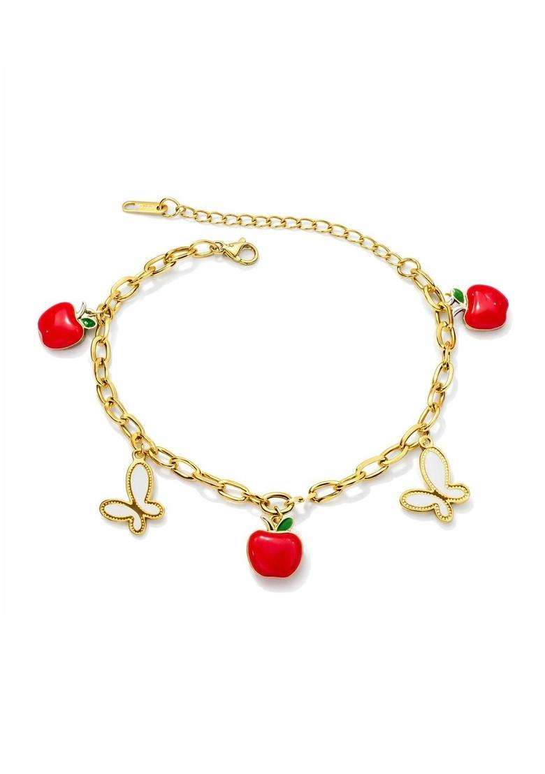 American Diamond Temple Gold-Plated Charm Bracelet for Women | Stylish Party & Everyday Wear | Gift for Her - Indya