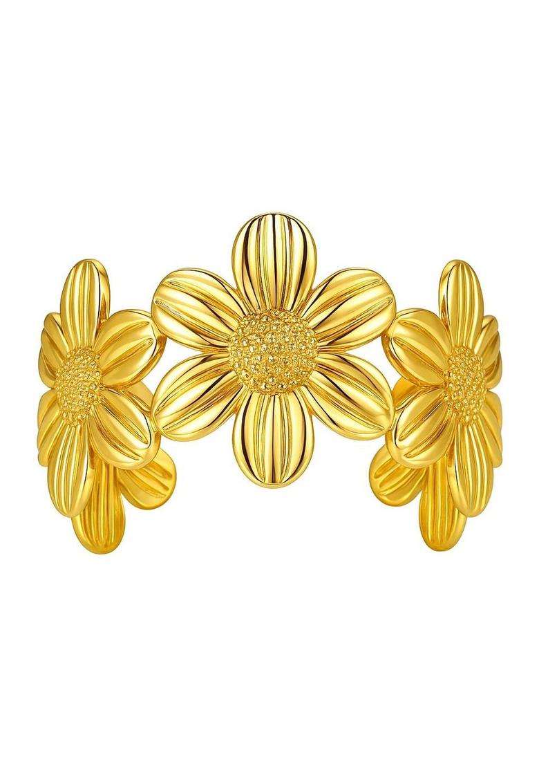 Temple Gold-Plated Cuff Bracelet for Women | Stylish Party & Everyday Wear | Gift for Her - Indya