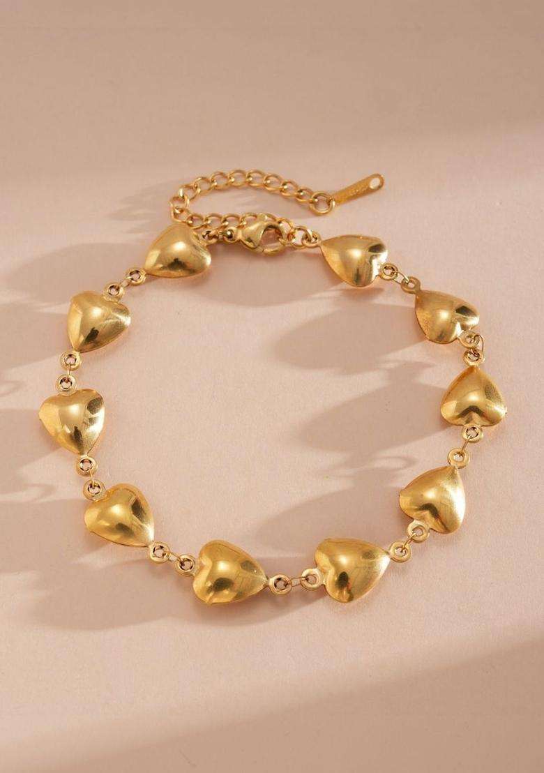 Temple Gold-Plated Link Bracelet for Women | Stylish Party & Everyday Wear | Gift for Her - Indya