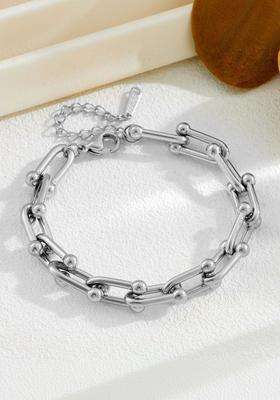 Temple Silver-Plated Link Bracelet for Women | Stylish Party & Everyday Wear | Gift for Her