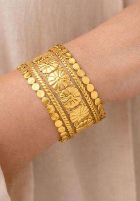 American Diamond Temple Gold-Plated Cuff Bracelet for Women | Stylish Party & Everyday Wear | Gift for Her