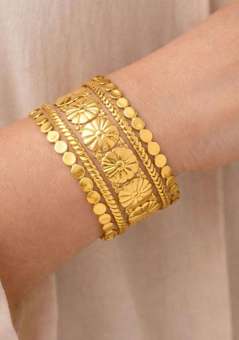 American Diamond Temple Gold-Plated Cuff Bracelet for Women | Stylish Party & Everyday Wear | Gift for Her - Indya