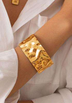 American Diamond Temple Gold-Plated Cuff Bracelet for Women | Stylish Party & Everyday Wear | Gift for Her