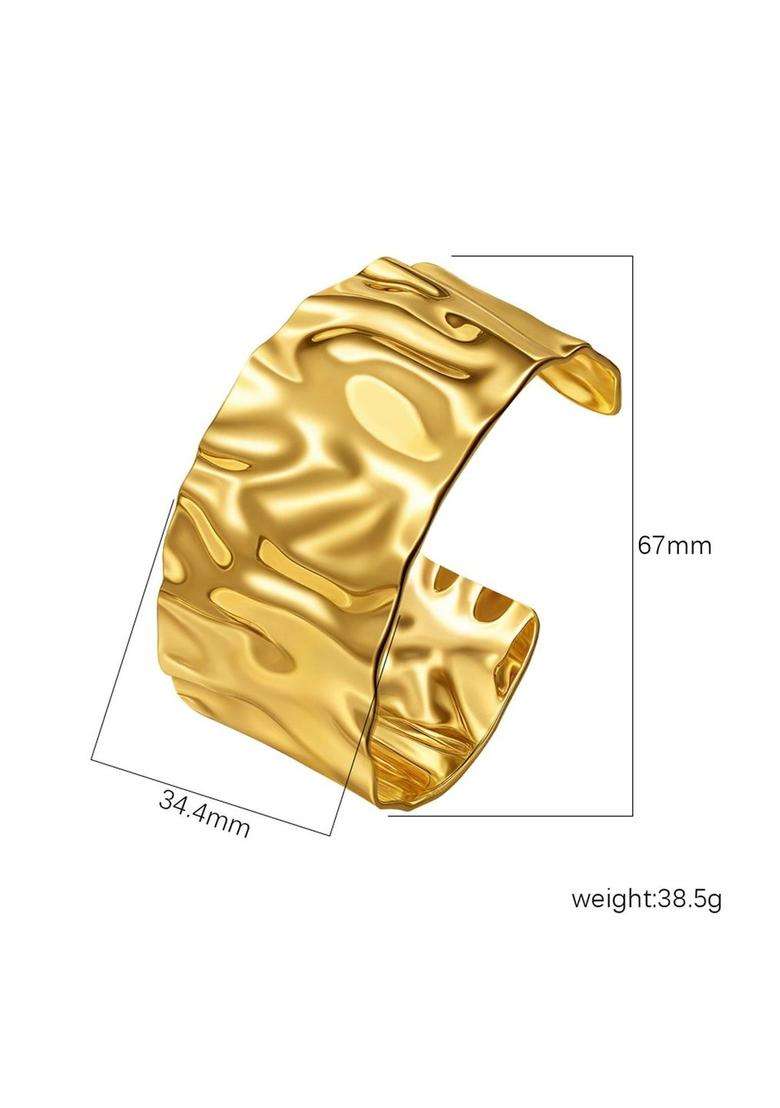 American Diamond Temple Gold-Plated Cuff Bracelet for Women | Stylish Party & Everyday Wear | Gift for Her - Indya