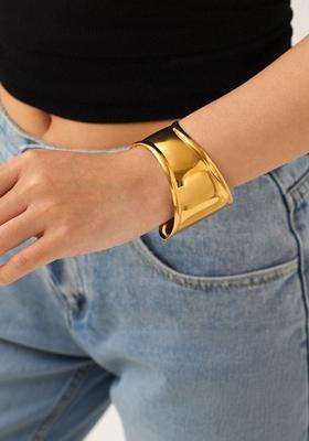 American Diamond Temple Gold-Plated Cuff Bracelet for Women | Stylish Party & Everyday Wear | Gift for Her