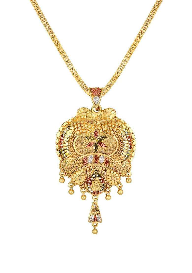 Gold-Plated Alloy Jewellery Set for Women | Traditional Temple Jewellery for Wedding & Festive Wear | Gift for Her - Indya