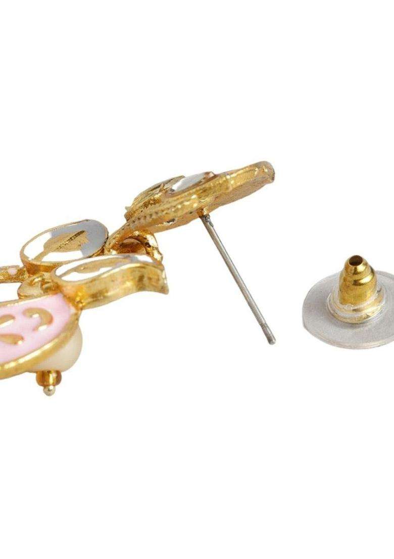 Gold-Plated Pearls Studded Dome Shaped Jhumkas Earrings for Women | Traditional Temple Jewellery for Wedding & Festive Wear | Gift for Her - Indya
