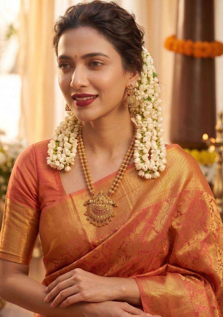 Gold-Plated Temple Stone-Studded Necklace and Earrings for Women | Traditional Temple Jewellery for Wedding & Festive Wear | Gift for Her - Indya