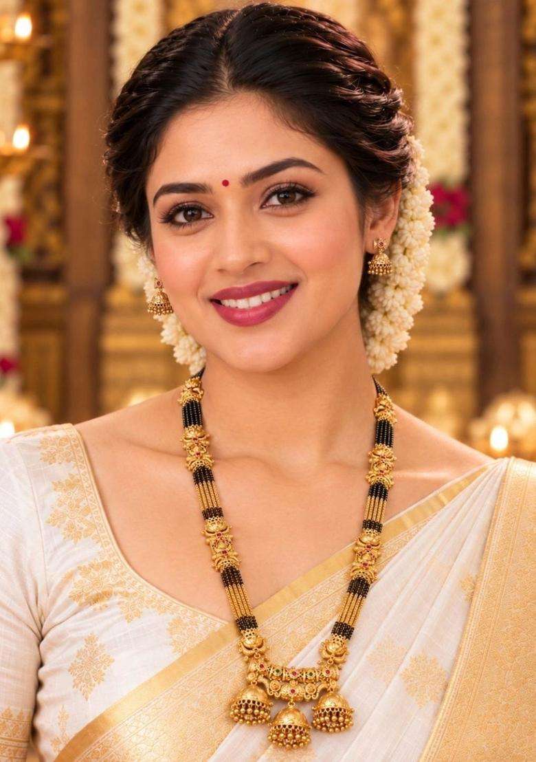 Set of 2 Gold-Plated Temple Stone Studded & Beaded Necklace and Earrings for Women | Traditional Temple Jewellery for Wedding & Festive Wear | Gift for Her - Indya
