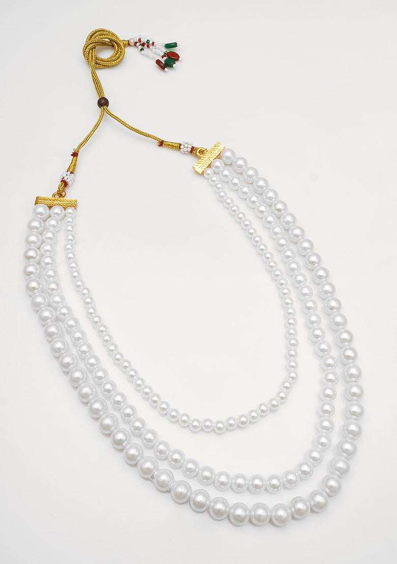 Gold-Plated Artificial Beaded Jewellery Set for Women | Traditional Temple Jewellery for Wedding & Festive Wear | Gift for Her - Indya