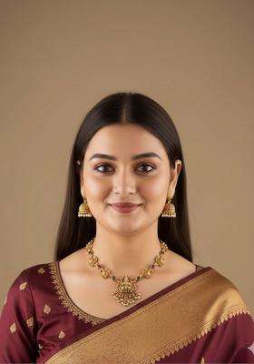 Gold-Plated Temple Necklace for Women | Traditional Temple Jewellery for Wedding & Festive Wear | Gift for Her