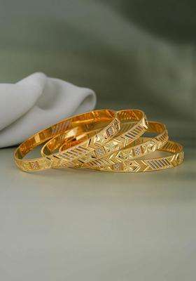 Set of 4 Gold-Plated Temple Bangles for Women | Traditional Temple Jewellery for Wedding & Festive Wear | Gift for Her