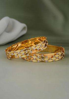 Set of 2 Gold-Plated Temple Bangles for Women | Traditional Temple Jewellery for Wedding & Festive Wear | Gift for Her